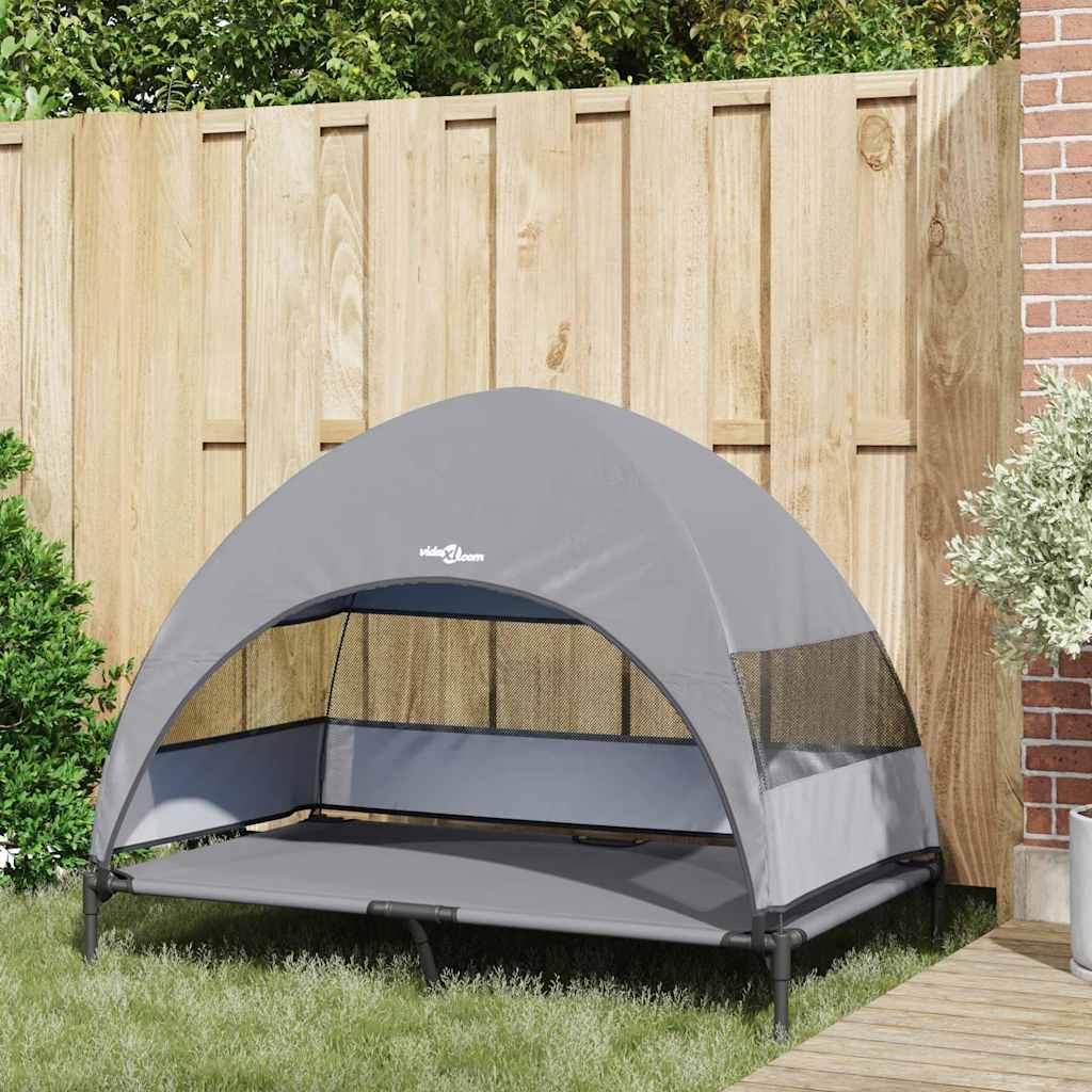 TitanPaws Elevated Outdoor Dog Bed with Protective Canopy