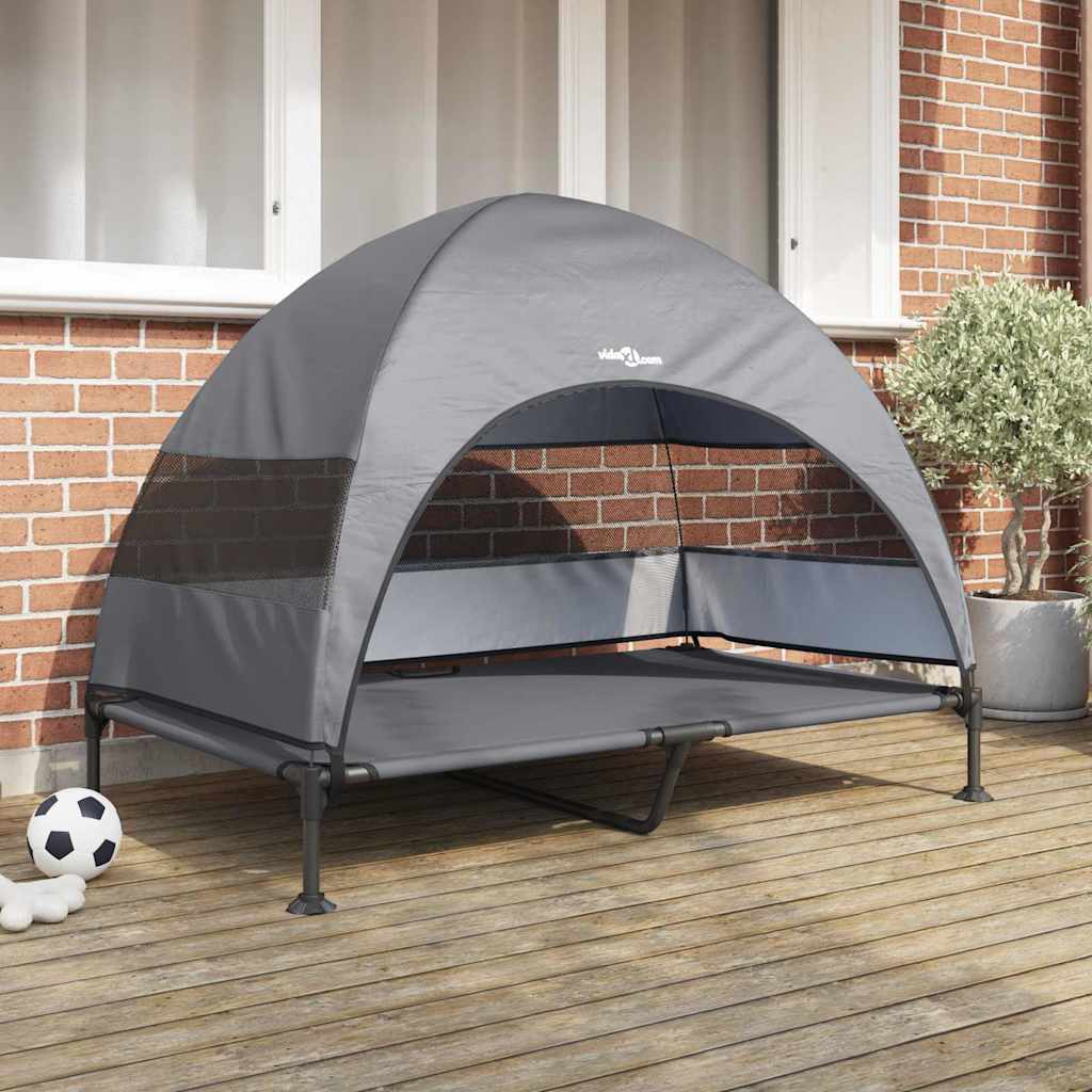 TitanPaws Elevated Outdoor Dog Bed with Protective Canopy