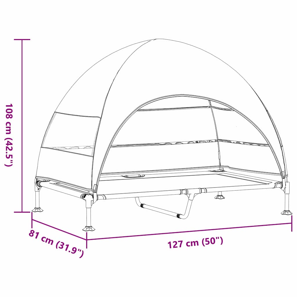 TitanPaws Elevated Outdoor Dog Bed with Protective Canopy