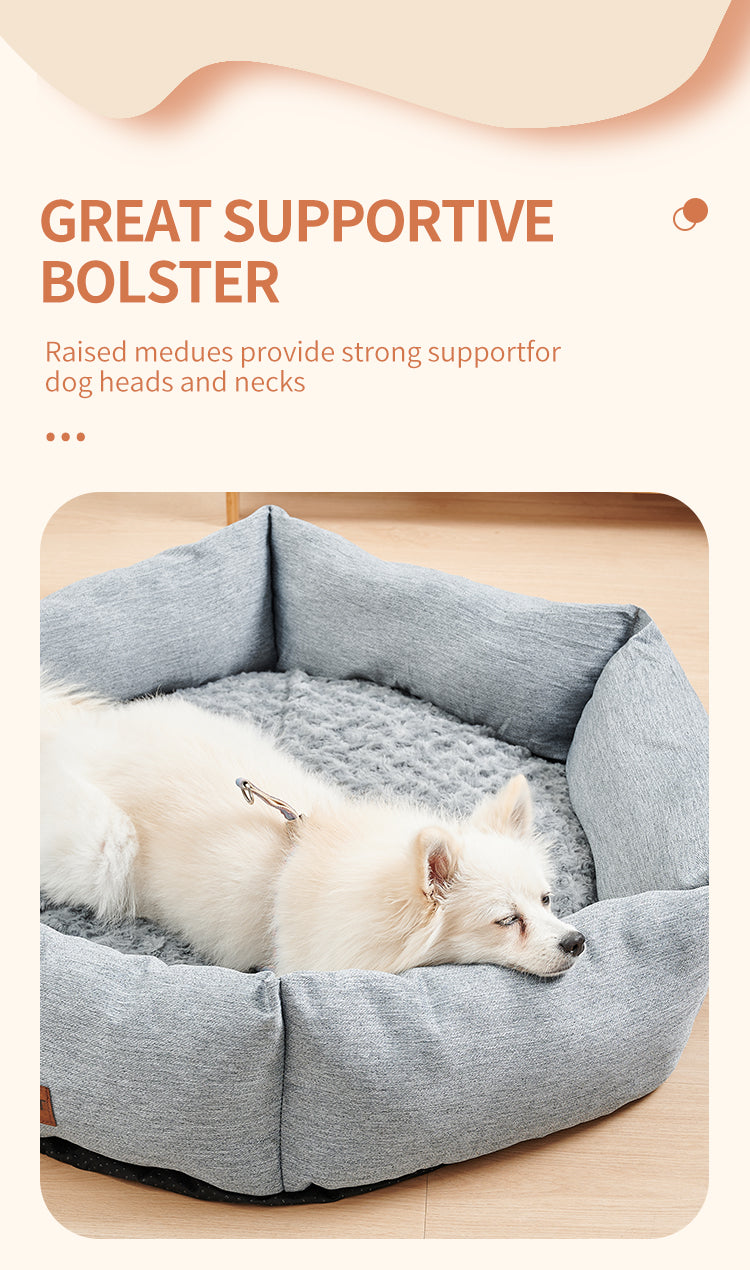 TitanPaws Calming Plush Recovery Bed for Dogs