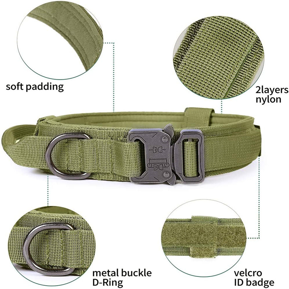 TitanPaws Heavy-Duty Tactical Collar & Leash Set for Large Dogs