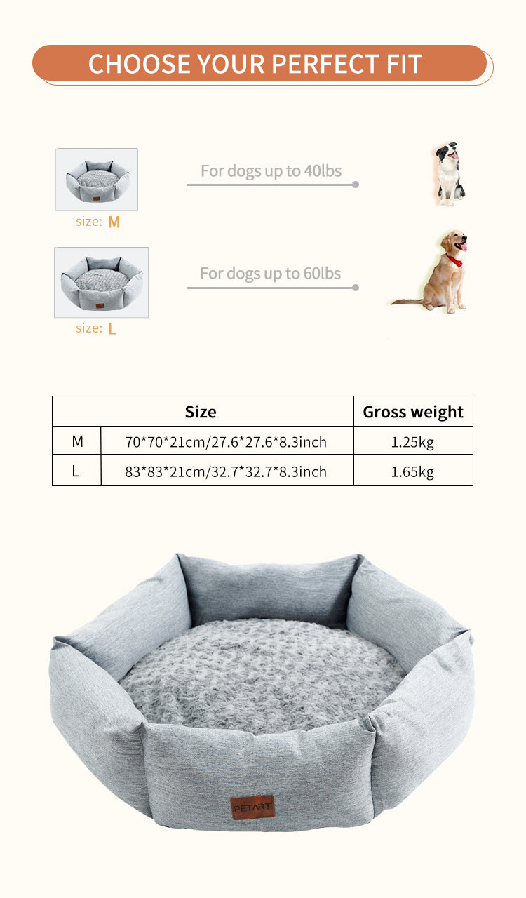 TitanPaws Calming Plush Recovery Bed for Dogs