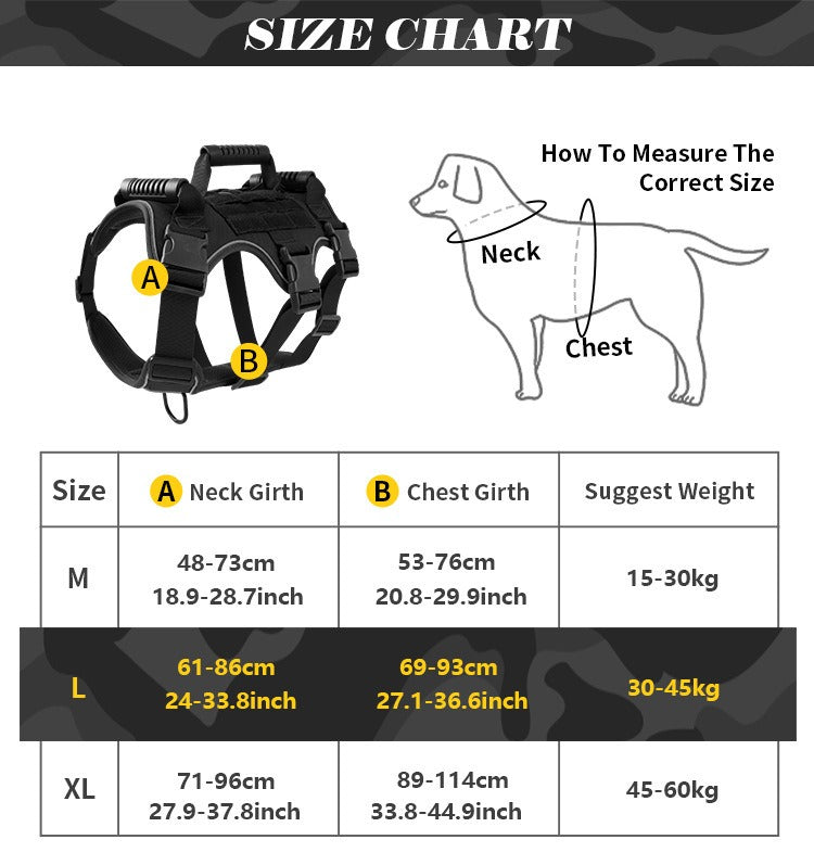 TitanPaws Heavy-Duty Tactical Harness for Large Dogs